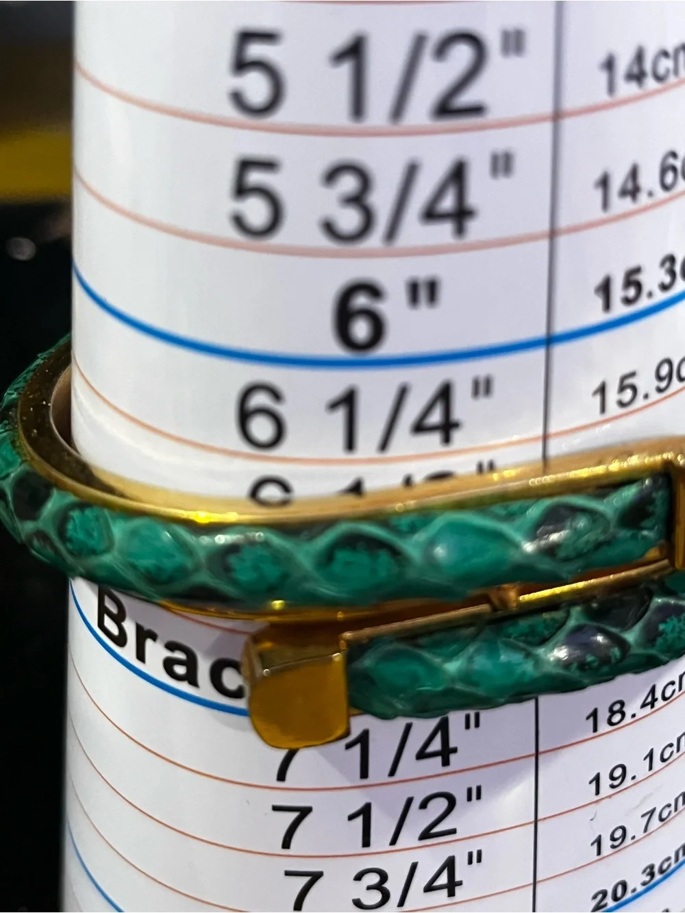 Estate Green Snakeskin Gold Wrap Bracelet